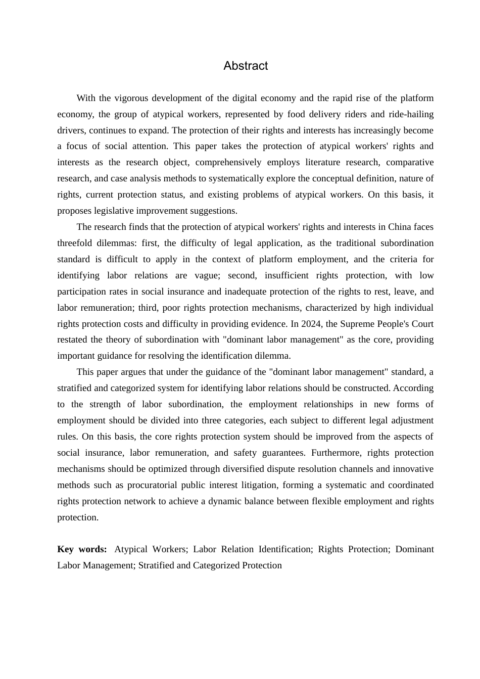 26年WP法学 非典型性劳动者法律权益保障研究18.54-AI(18848字).docx_第4页