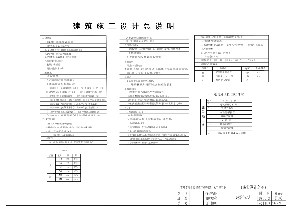 2025年土木工程一套(论文+建筑结构PDF图纸)青岛明科大学6#教学楼设计图纸.zip