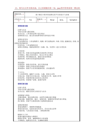 25年KTS【计算机专业毕设一套】springboot基于小程序的宠物交易平台的设计与实现【附源码+数据库+万字论文+PPT】.zip能运行可有偿部署能运行可有偿部署
