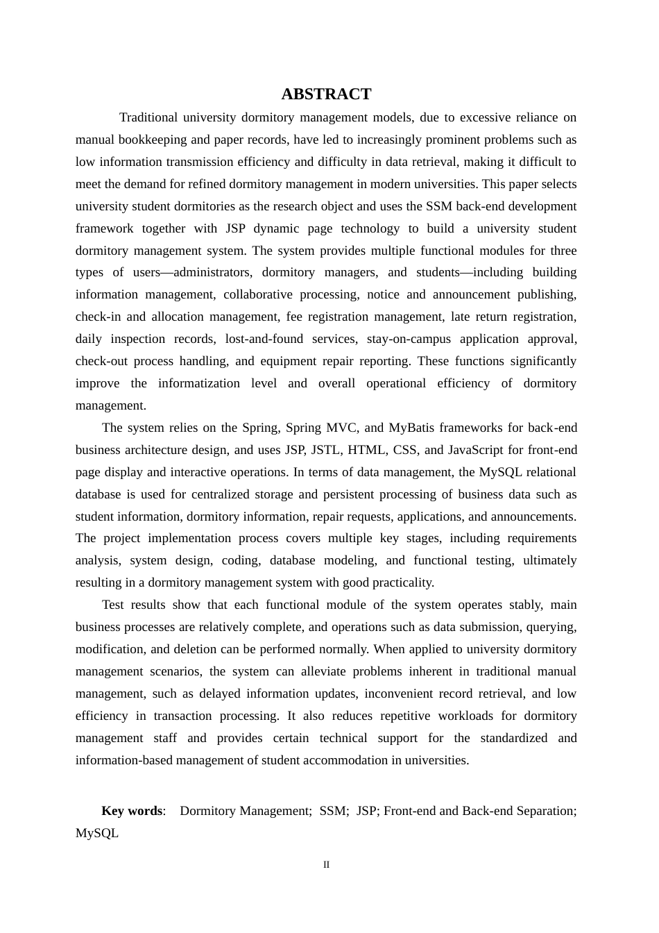 26年WH计算机科学与技术 基于JSP高校学生宿舍管理系统设计与实现12.13-AI(22345字).docx_第3页