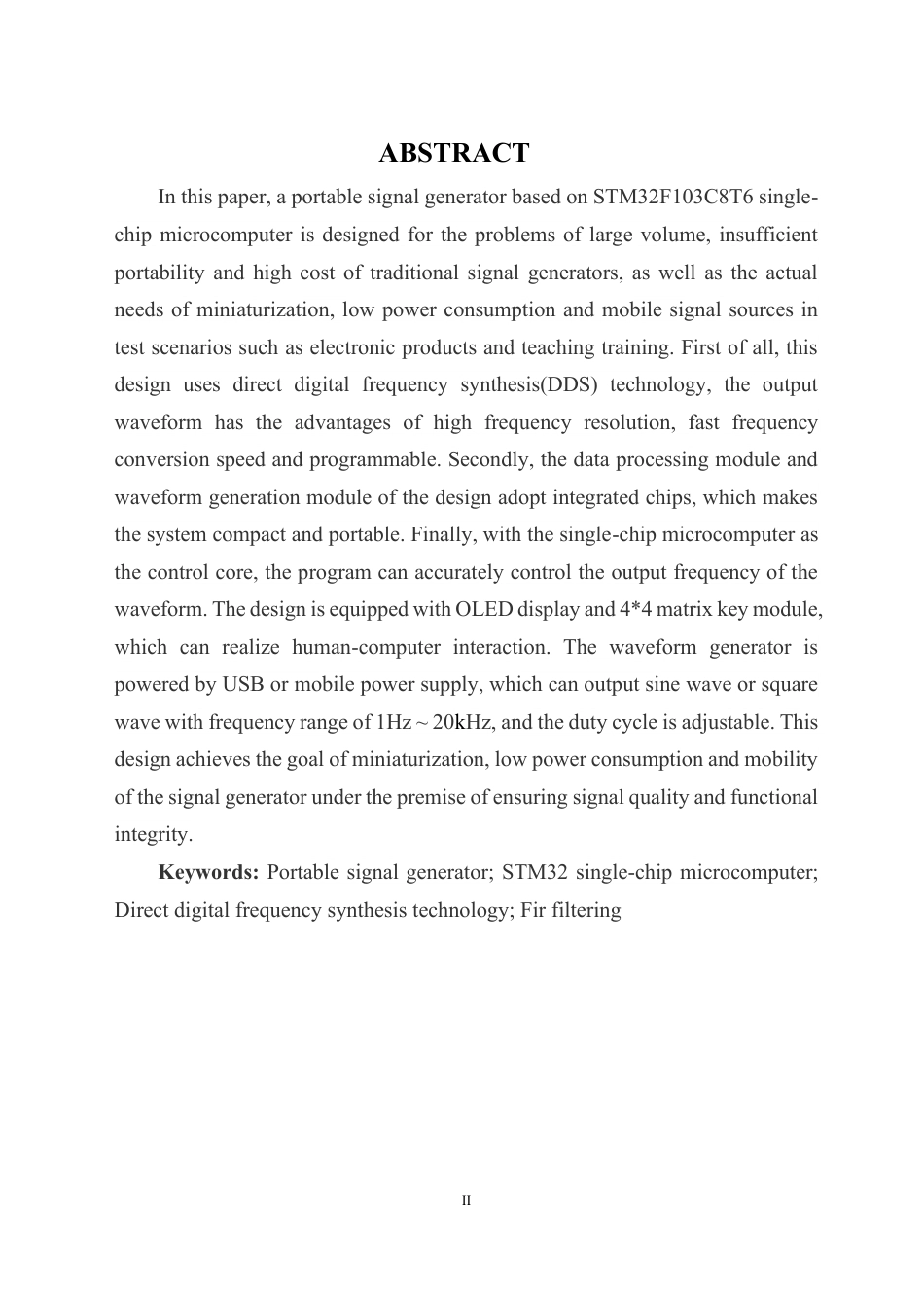26年WH电子信息科学与技术 基于STM32单片机的便携式信号发生器设计15.05-AI9.57-约17003字符.pdf_第3页