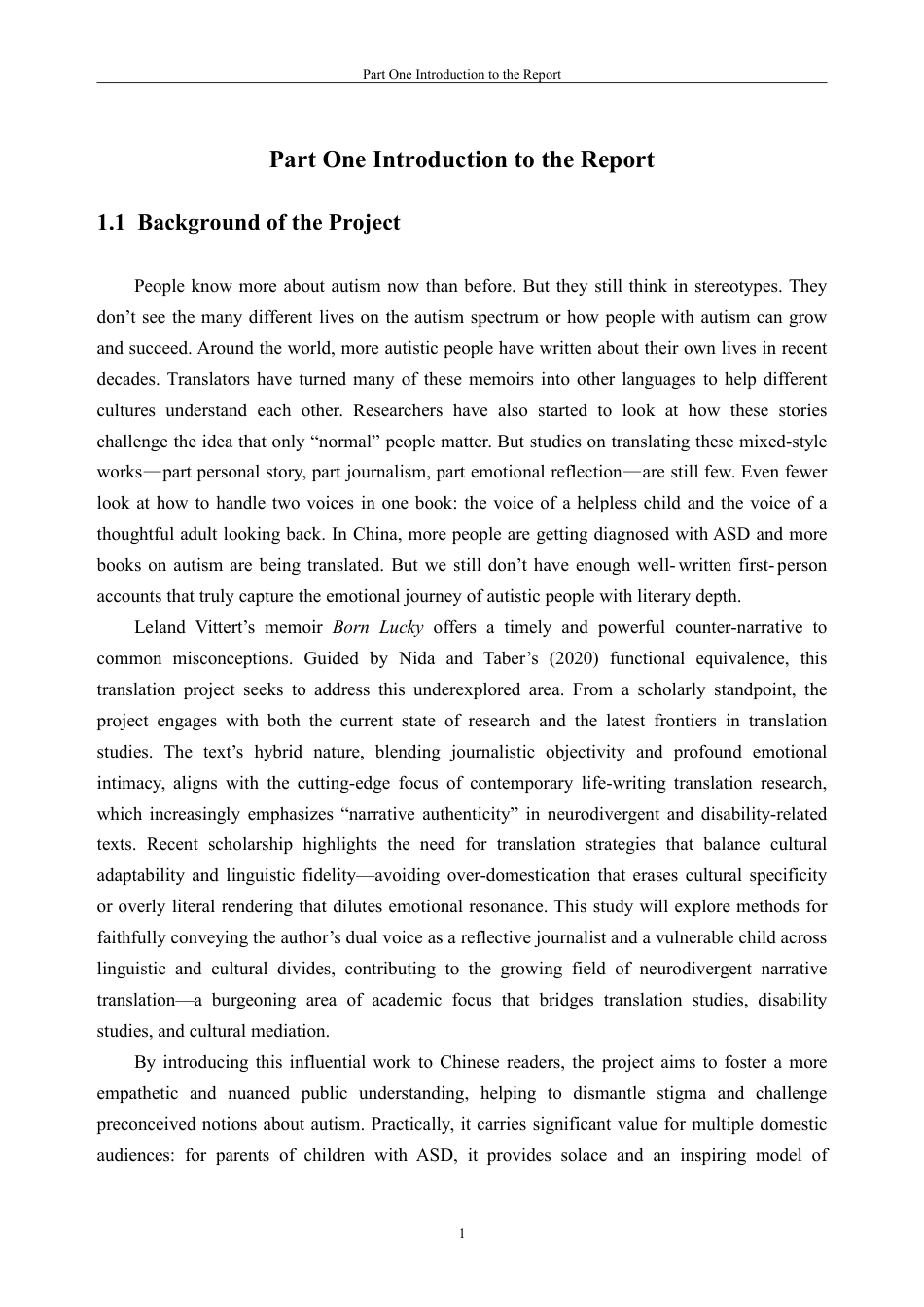 26年WH英语 《生而幸运：一位尽责的父亲，一个感恩的儿子，我与孤独症相伴的人生路》（第一、二章）英汉翻译实践报告6.92-AI通过-约81462字符.pdf_第4页