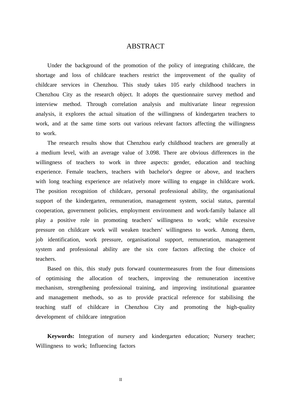 26年WH学前教育(师范) 托幼一体化背景下托班教师任职意愿的调查研究——以郴州市为例13.09-AI19.37(30256字).docx_第4页