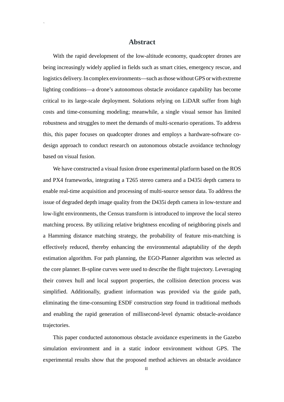 26年WP 基于视觉融合的四旋翼无人机避障技术研究最终稿(18832字).docx_第4页
