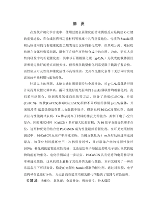 26年WP 关键词：光催化；氮化碳；金属掺杂；形貌调控；铃木偶联最终稿(13880字).docx