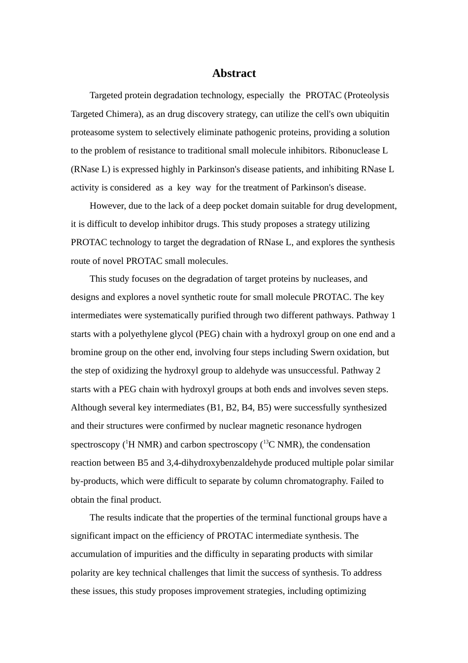 26年WP 靶向核酶降解的新型PROTAC活性小分子合成与表征最终稿(12439字).docx_第2页