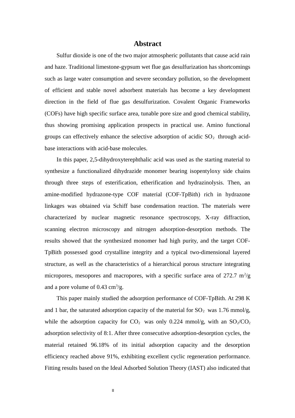 26年WP 胺基修饰的共价有机框架材料的设计及其在SO2吸附消除中的应用研究最终稿(15942字).docx_第4页