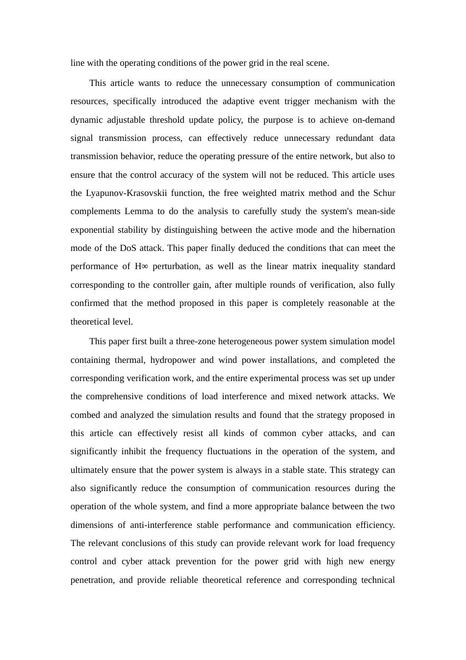 26年WP 关键词：自适应事件触发；异构多区域电力系统；混合网络攻击；负荷频率控制；Abstract最终稿(19656字).docx_第4页