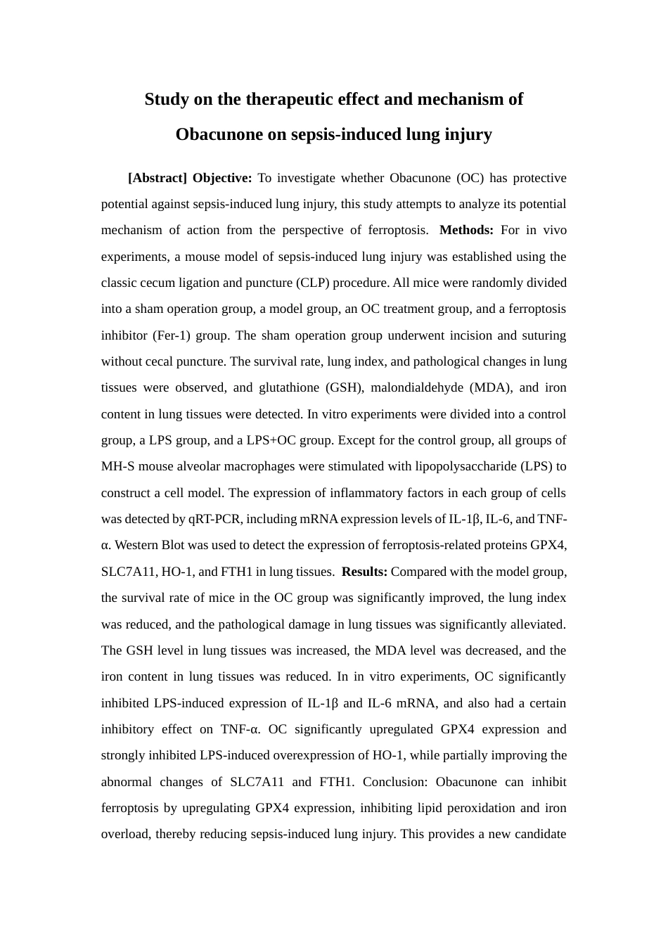 26年WP中药学 黄柏酮对脓毒症肺损伤的治疗作用及机制研究23.7-AI(8834字).docx_第3页