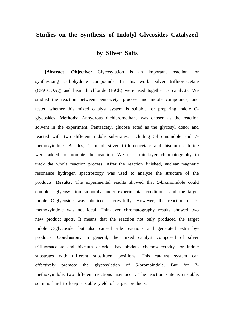 26年WP药学 银盐催化吲哚类糖苷化合物的合成研究15.21-AI(10123字).docx_第6页
