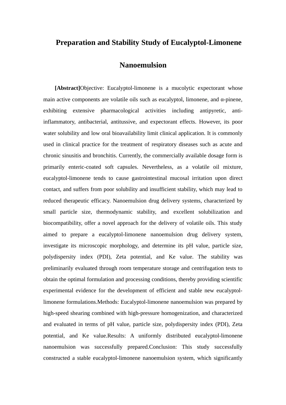 26年WP药学 桉柠蒎纳米乳的制备及稳定性研究10.14-AI(12537字).docx_第3页