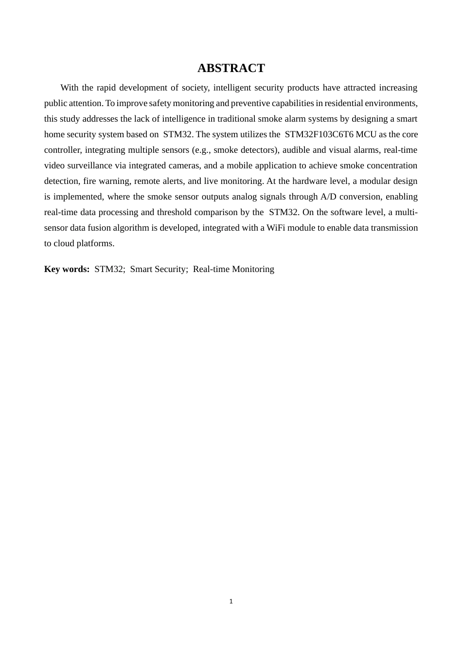 基于 STM32 的家庭安防智能监控系统设计与实现.docx_第2页