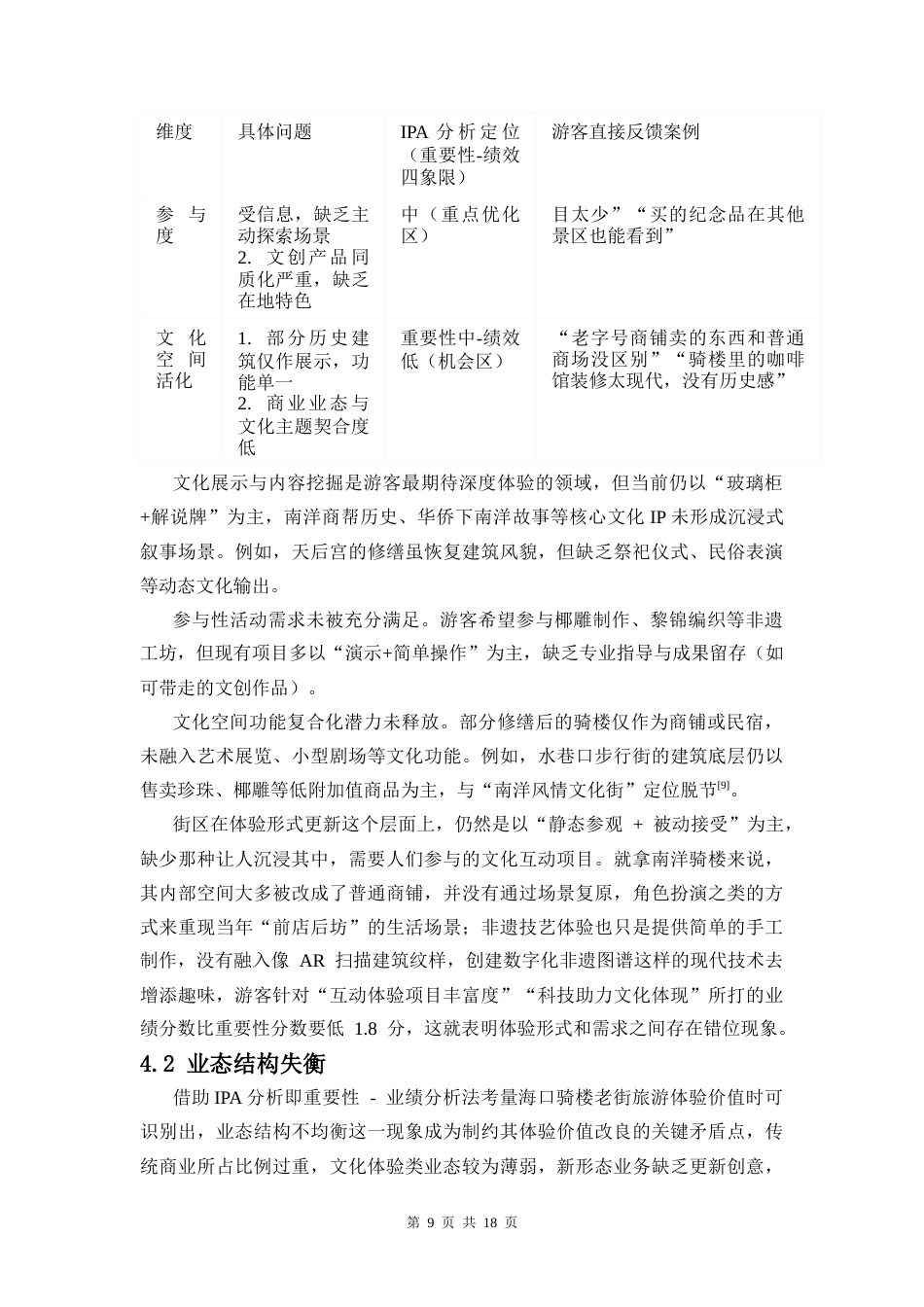 26年WH 基于IPA分析的海口骑楼老街旅游体验价值提升策略研究-函授(11190字).docx_第7页