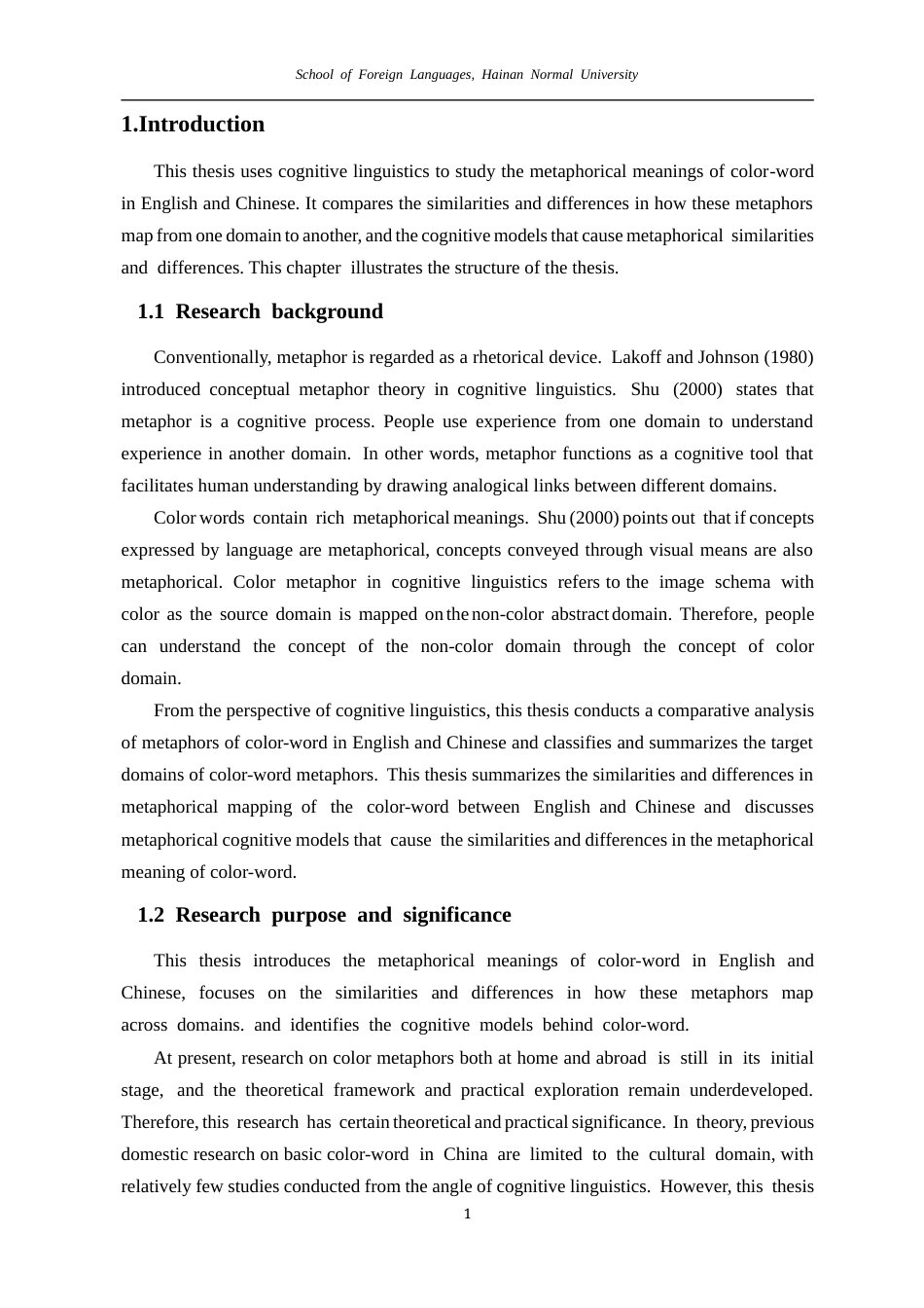 26年WH英语本科 认知语言学视角下英汉颜色词隐喻对比研究AContrastiveStudyofColor-WordMetaphorsinEnglishandChinesefromthePerspectiveofCognitiveLinguistics终稿-全日(9624字).docx_第5页