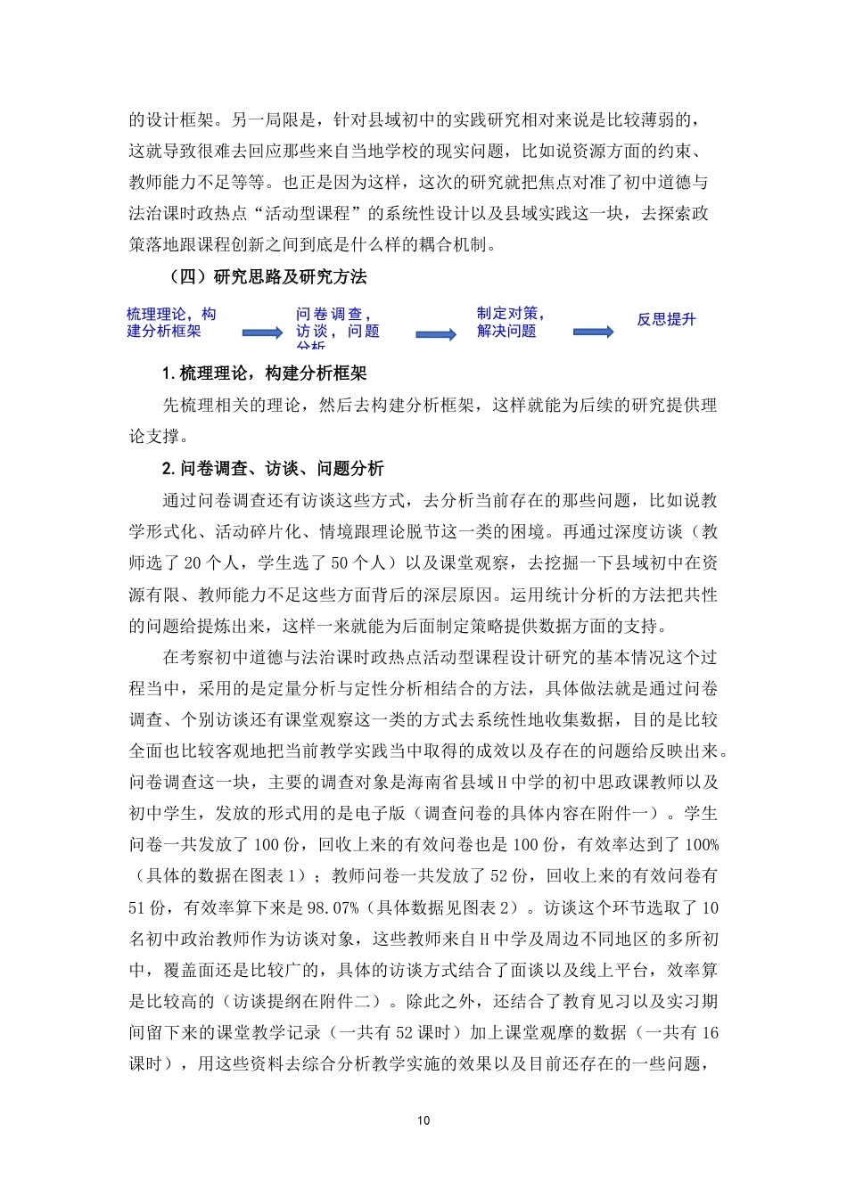 26年WH思想政治教育  初中道德与法治课时政热点“活动型课程”设计研究-以海南省县域H中学为例定稿-全日(32452字).doc_第10页