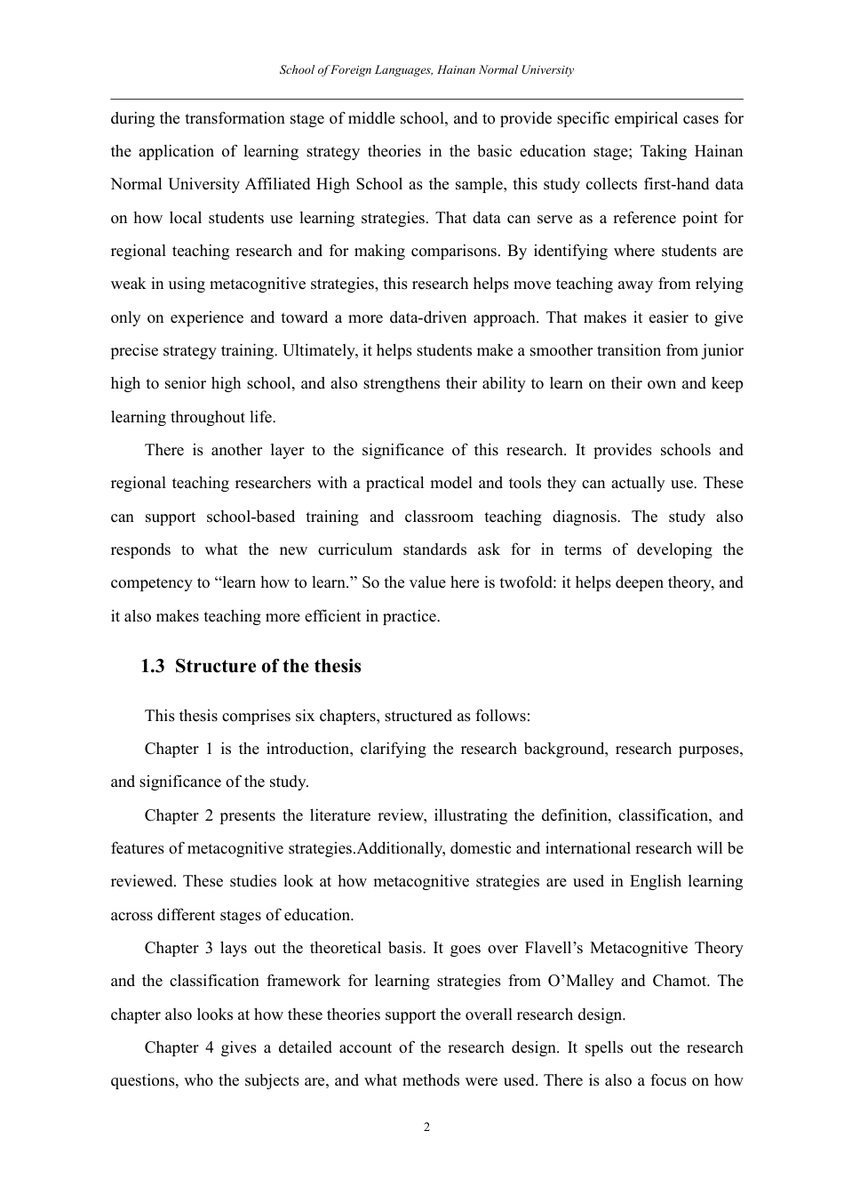 26年WH英语本科 高一学生英语学习元认知策略使用调查——以海南师范大学附属中学为例终稿-全日-约89226字符.pdf_第6页