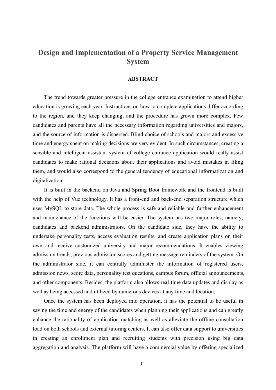 26年CH软件 高考志愿填报辅助系统的设计与实现-约27356字符.pdf_第2页