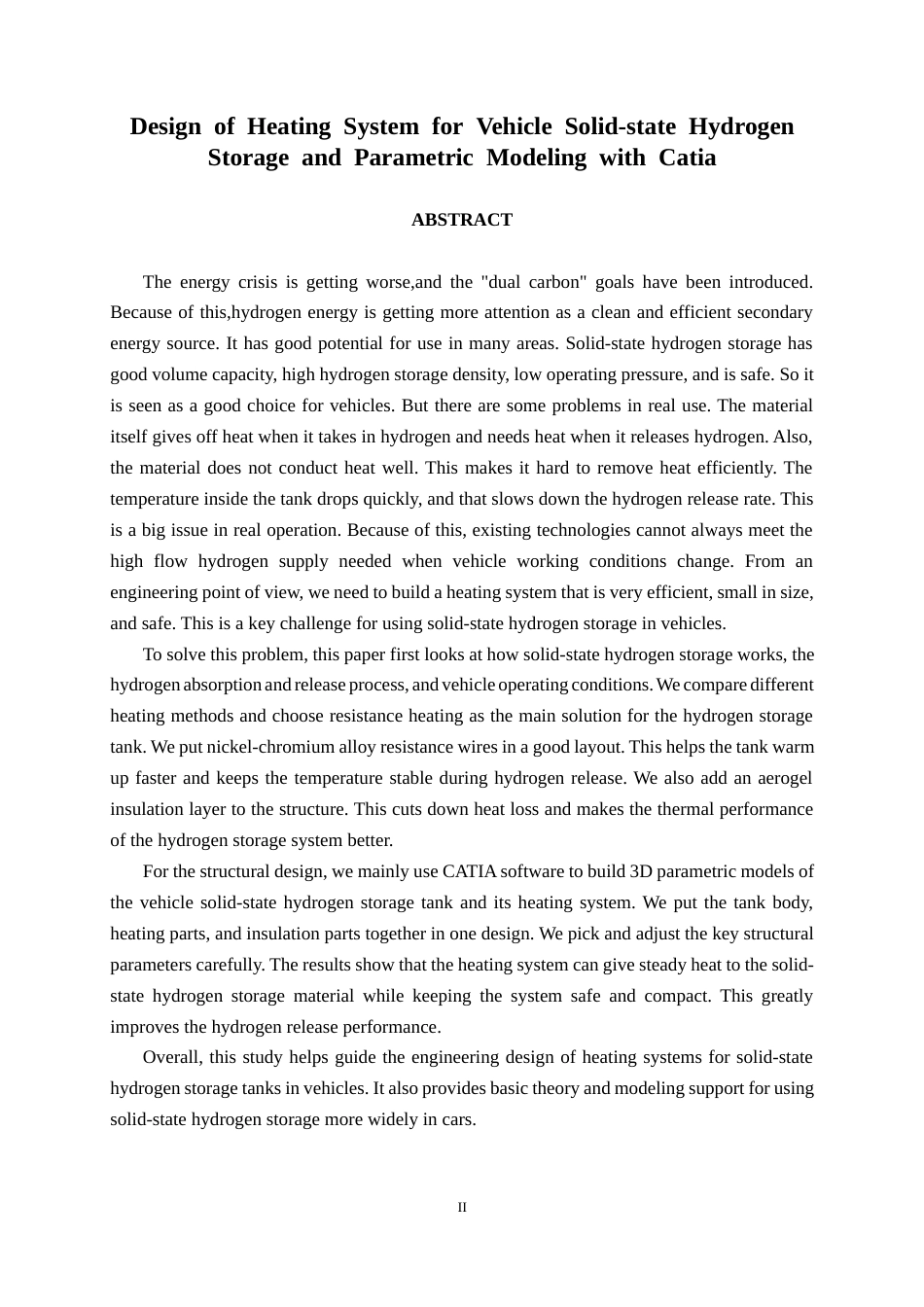 26年CH汽车服务 车用固态储氢加热系统设计与Catia参数化建模(16299字).docx_第2页