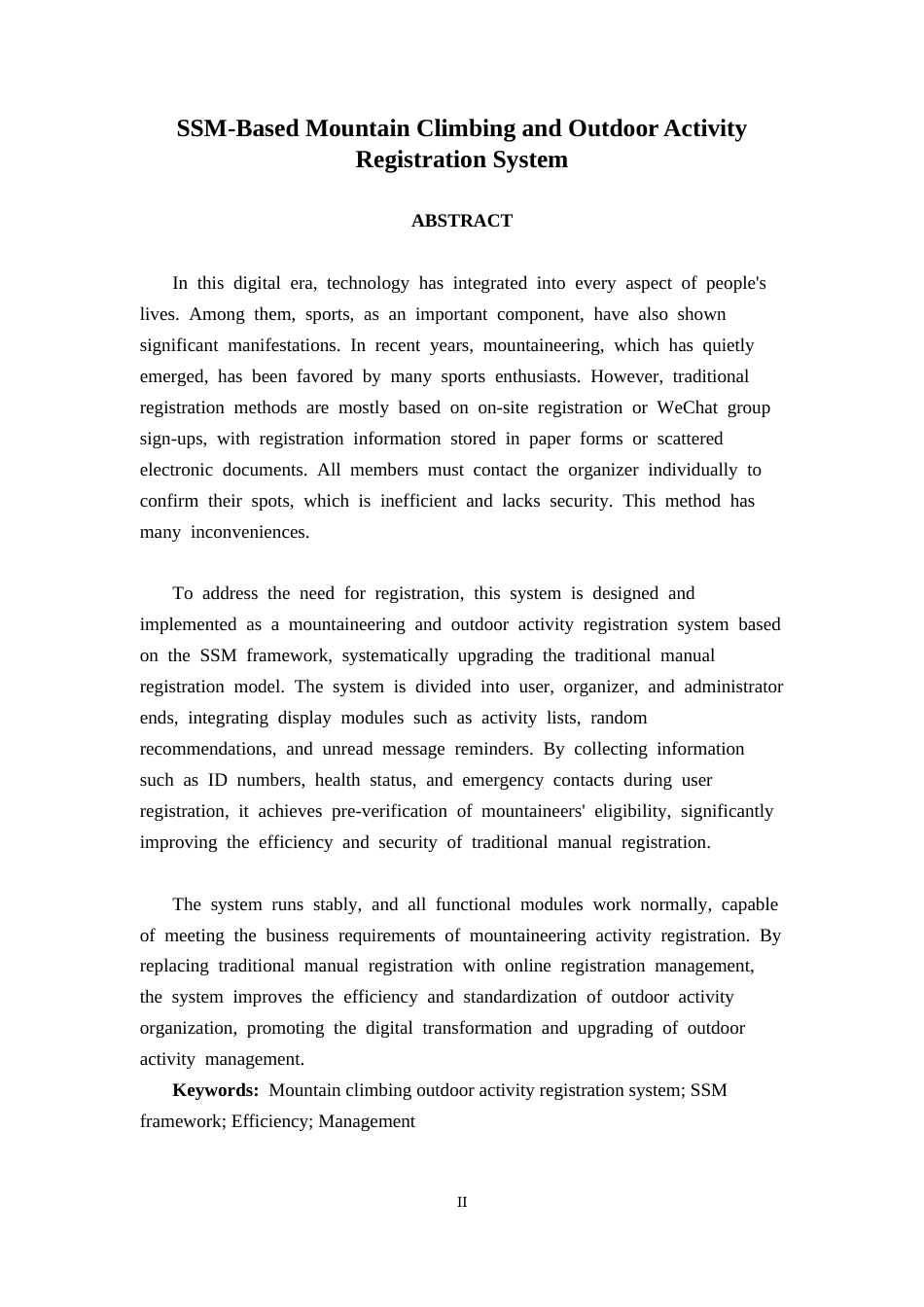 26年CH软件 基于SSM的登山户外活动报名系统的设计与实现(21943字).docx_第3页