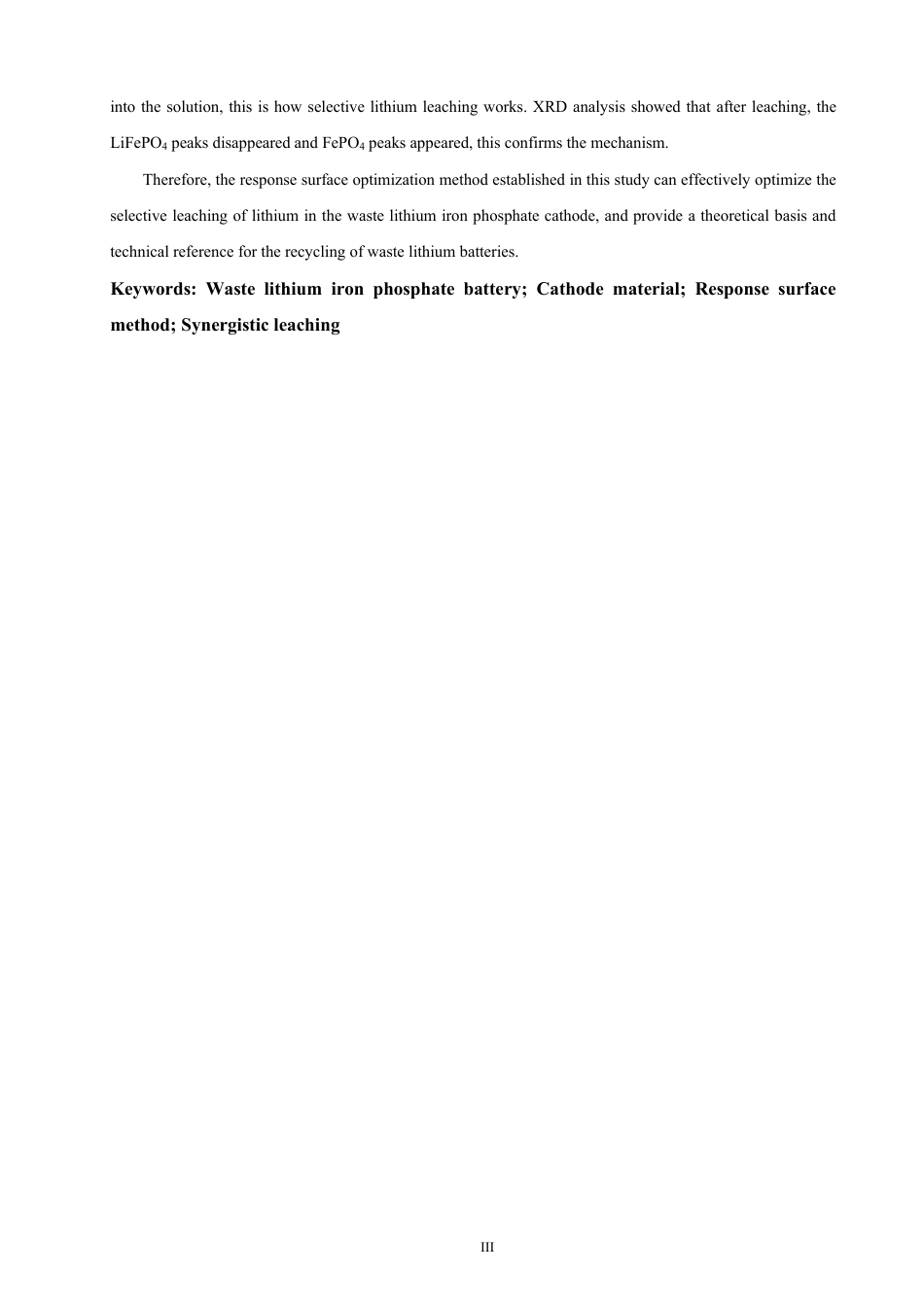 26年CH材料化学 基于响应面法优化硫酸-过氧化氢协同浸出废旧磷酸铁锂正极中锂与铁的研究-约31881字符.pdf_第4页