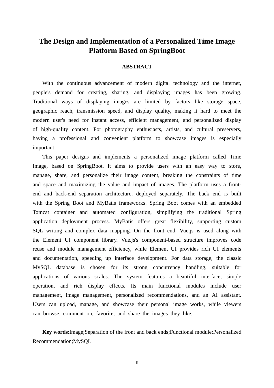 26年CH计算机科学 基于Spring Boot的时光影像个性化展示平台的设计与实现终稿全日制(18259字).docx_第2页
