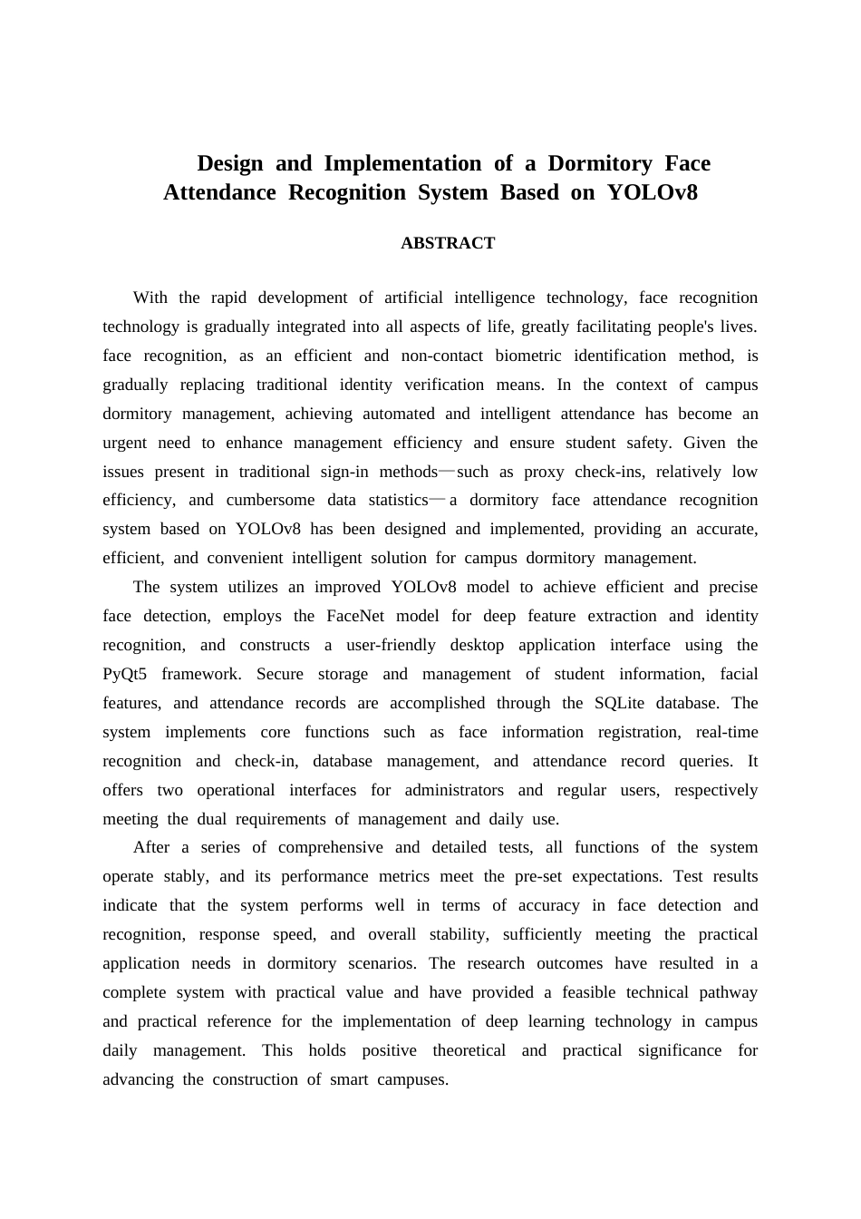 26年CH智能科学与技术 基于YOLOv8宿舍人脸打卡识别系统的设计与实现-终稿全日制(19957字).docx_第2页