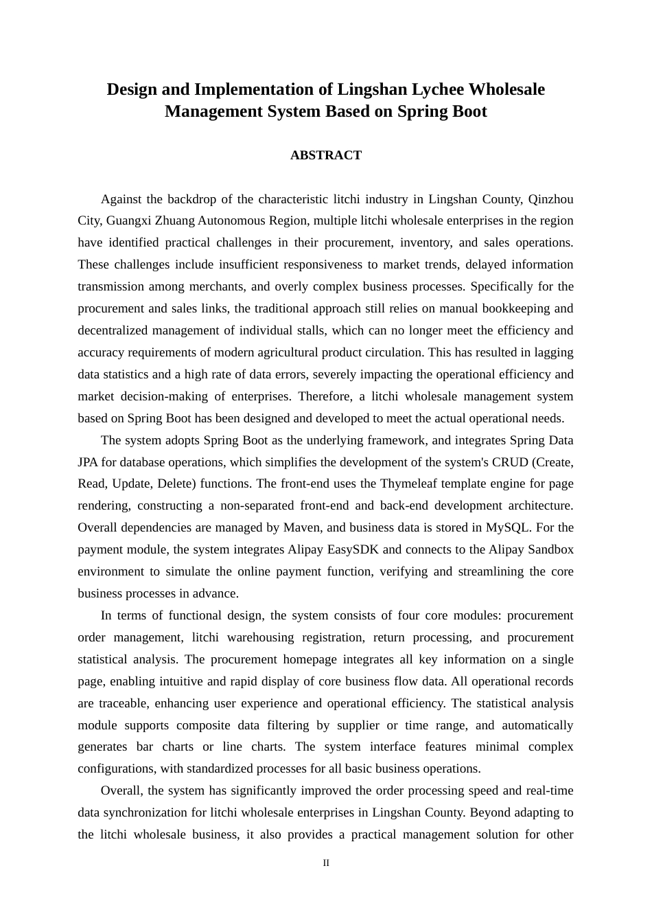 26年CH计算机科学 基于Spring Boot的灵山荔枝批发管理系统的设计与实现终稿全日制(17278字).docx_第3页