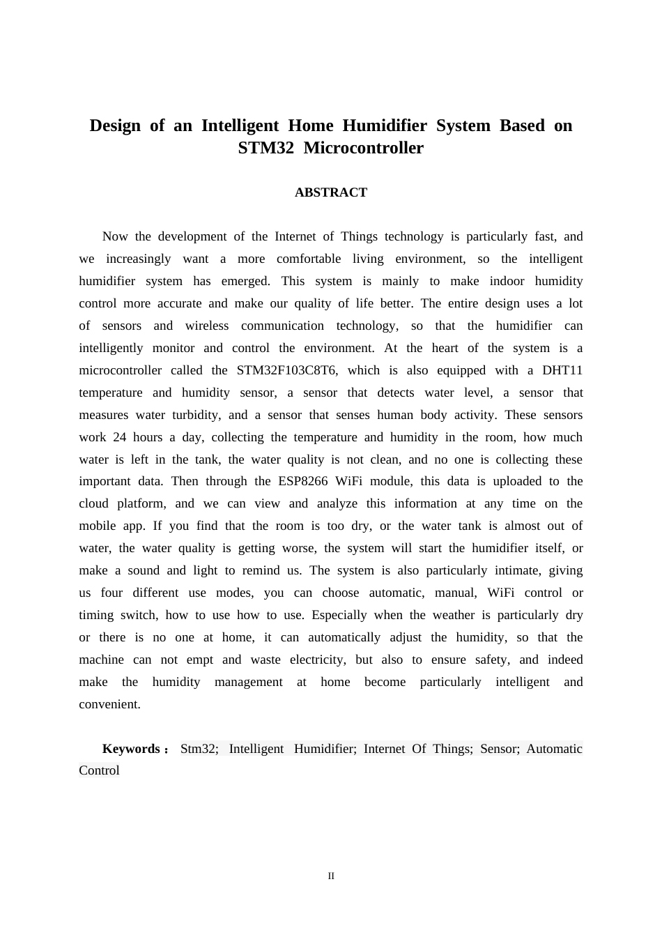 26年CH机械自动化 基于STM32单片机家用智能加湿器系统设计(1)终稿全日制(17339字).docx_第2页