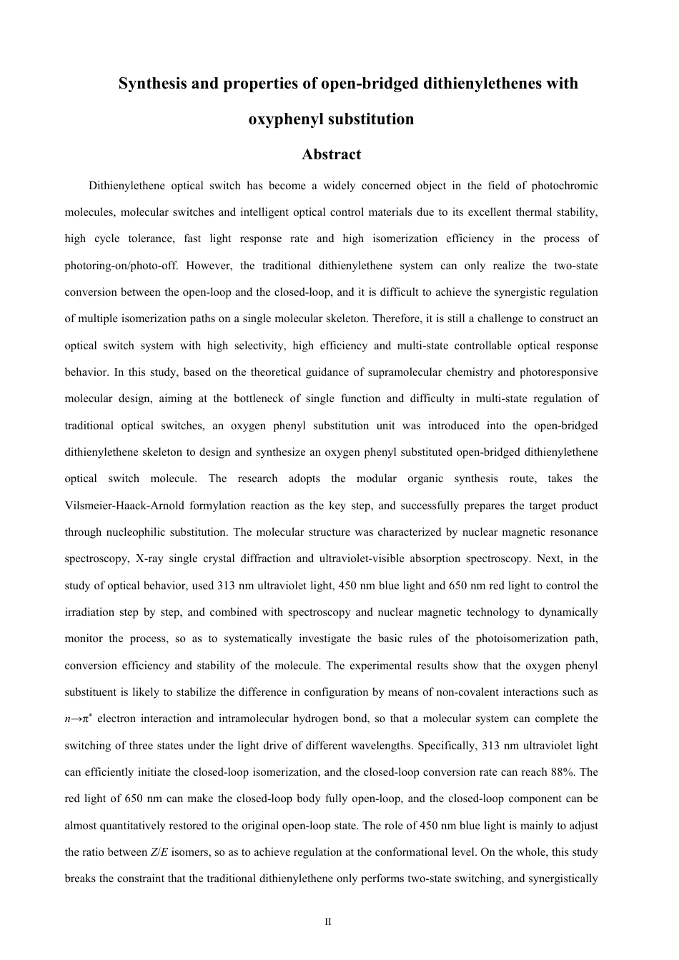 26年CH化学师范 开桥二噻吩乙烯的氧苯基取代合成与性能研究-终稿全-约25927字符.pdf_第3页
