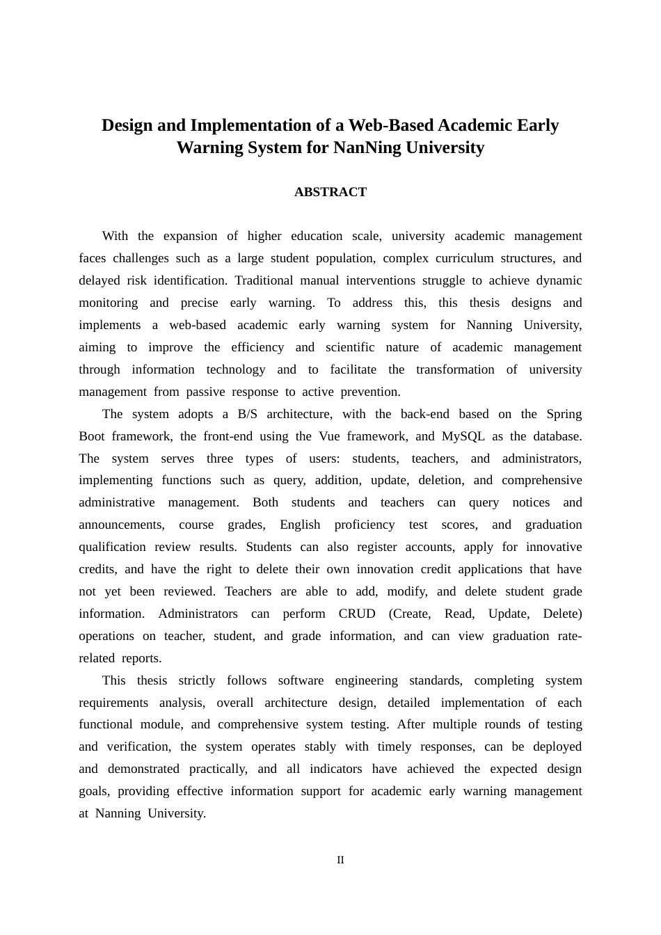 26年CH物联网工程 基于Web的南宁学院学业预警系统的设计与实现终稿全日制(14714字).docx_第2页
