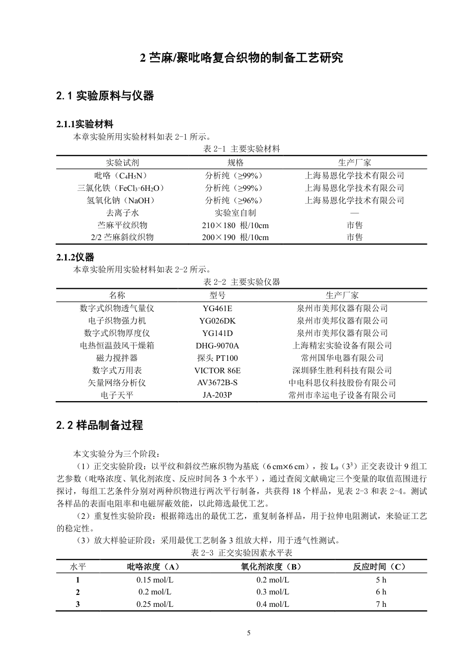 26年CH纺织工程 苎麻_聚吡咯织物的制备与电磁屏蔽性能研究纺织与服装-终稿全日制-约19155字符.pdf_第9页