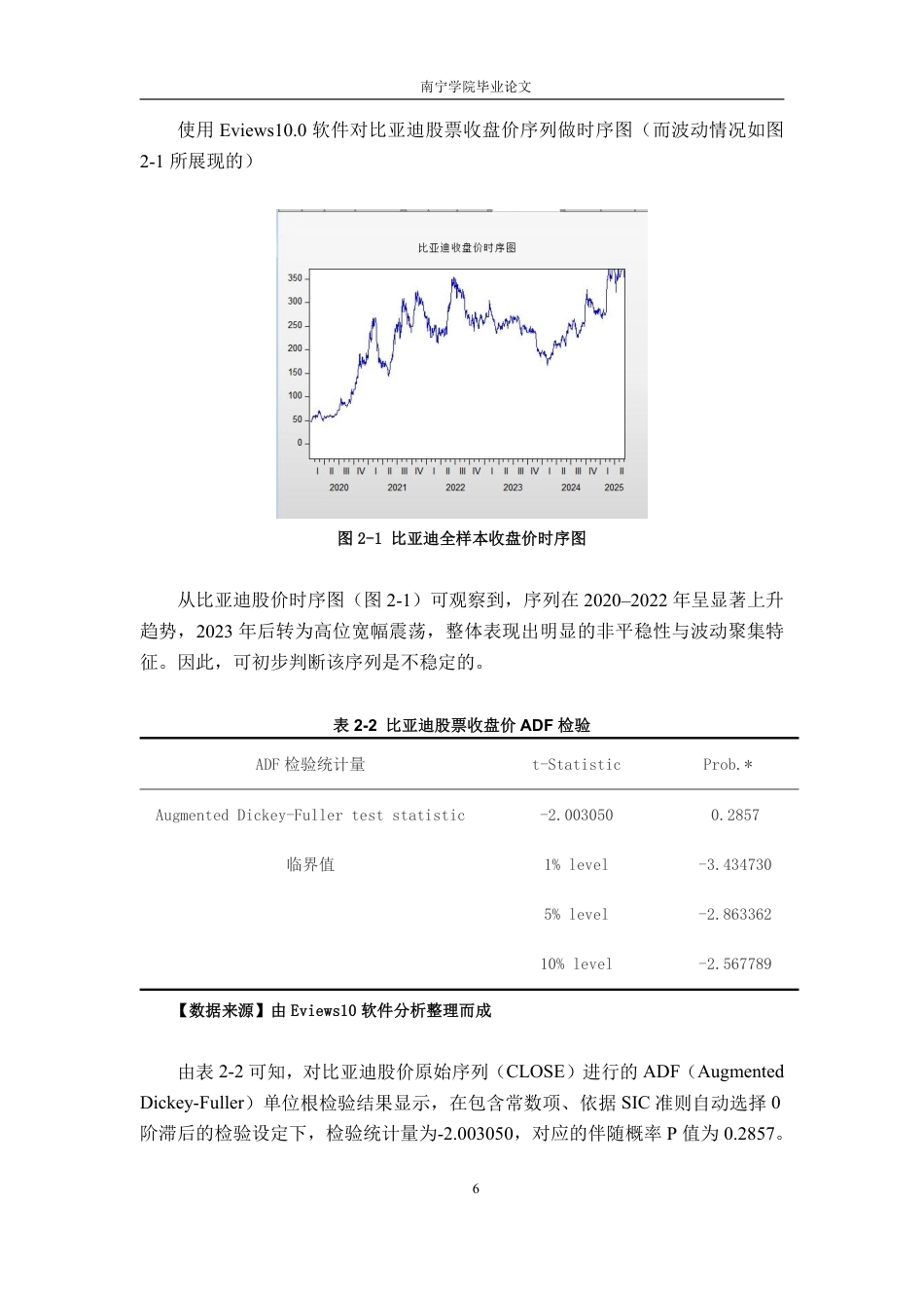 26年CH金融科技 基于ARIMA-GARCH模型的比亚迪新能源汽车股价波动预测研究终稿全日制-约18601字符.pdf_第9页