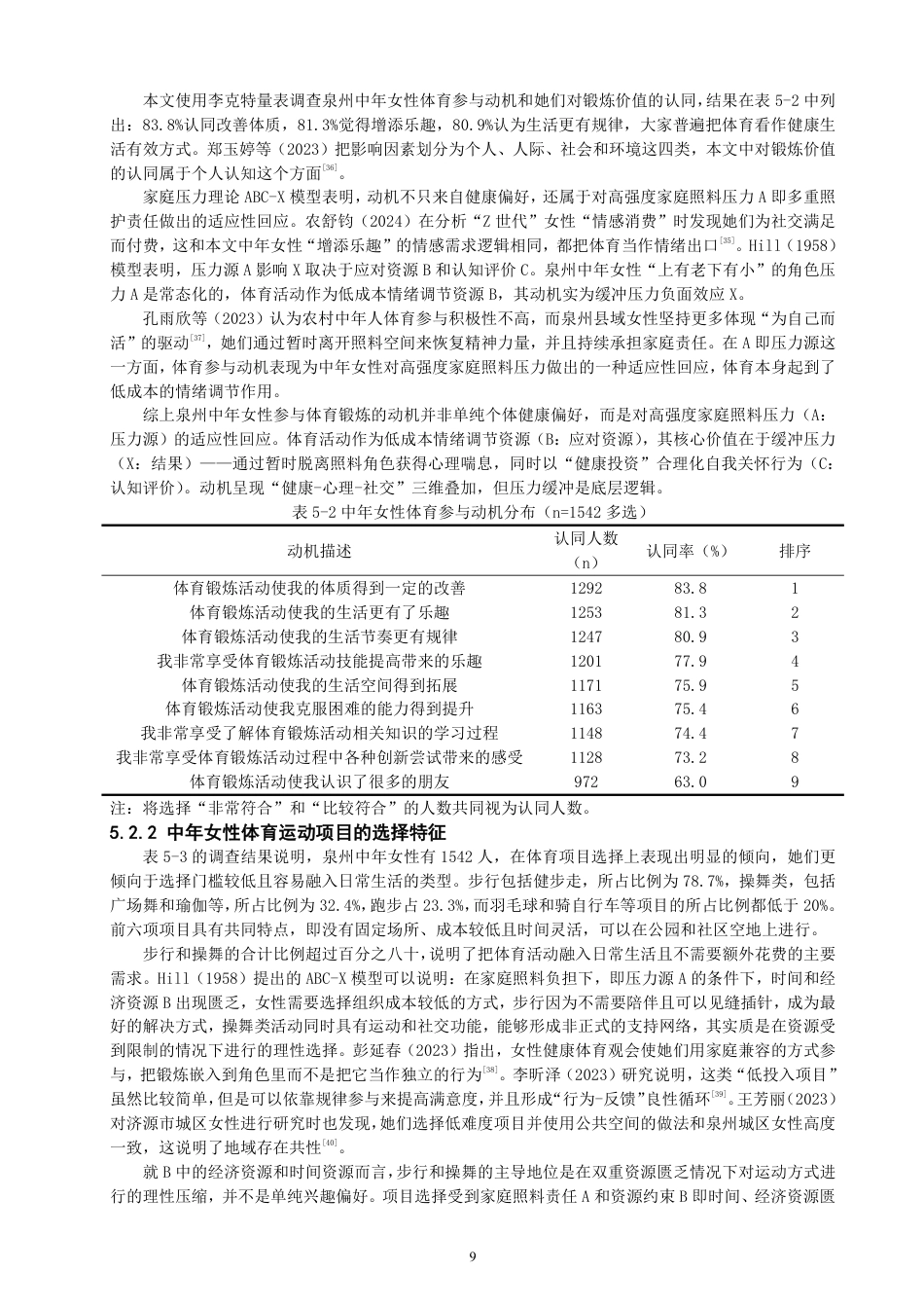 26年CH社会体育指导与管理 家庭压力理论视野下泉州中年女性参与体育活动特征研究-终稿全-约31225字符.pdf_第9页