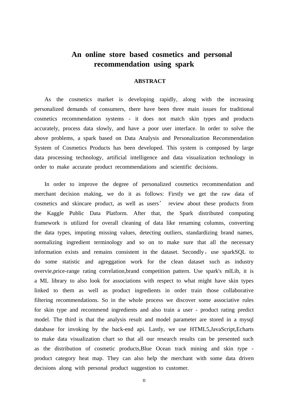 26年CH数据科学与大数据 基于Spark的美妆产品数据分析与个性化推荐系统设计与实现-终稿全日制(28283字).docx_第2页
