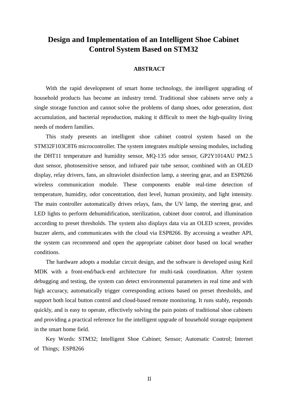 26年CH物联网 基于STM32的智能鞋柜控制系统的设计与实现(20062字).docx_第2页