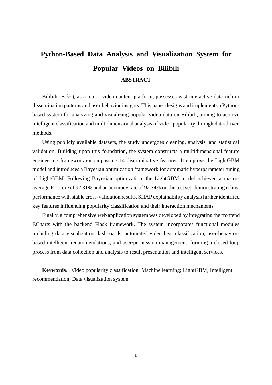 26年CH数据科学与大数据 基于Python的B站热门视频数据分析与可视化系统设计与实现-终稿全日制(23407字).docx_第2页