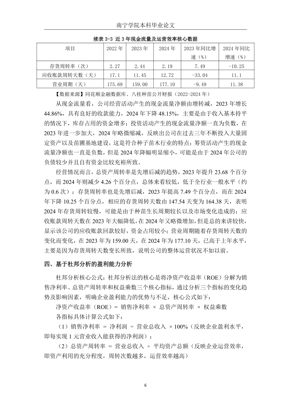 26年CH财务 基于杜邦分析法的大型企业盈利能力研究——以广西八桂种苗高科技集团股份有限公司为例-约23389字符.pdf_第10页