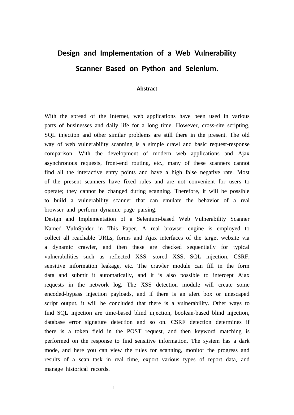 26年CH计算机科学 基于Python和Selenium的Web漏洞扫描器设计与实现终稿全日制(20047字).docx_第3页