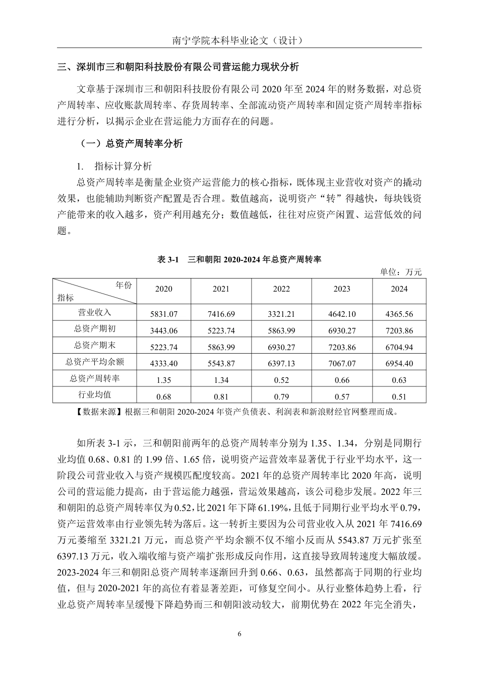 26年CH会计学 小型制造业企业营运能力分析——以深圳市三和朝阳科技股份有限公司为例终稿全日制-约22368字符.pdf_第9页