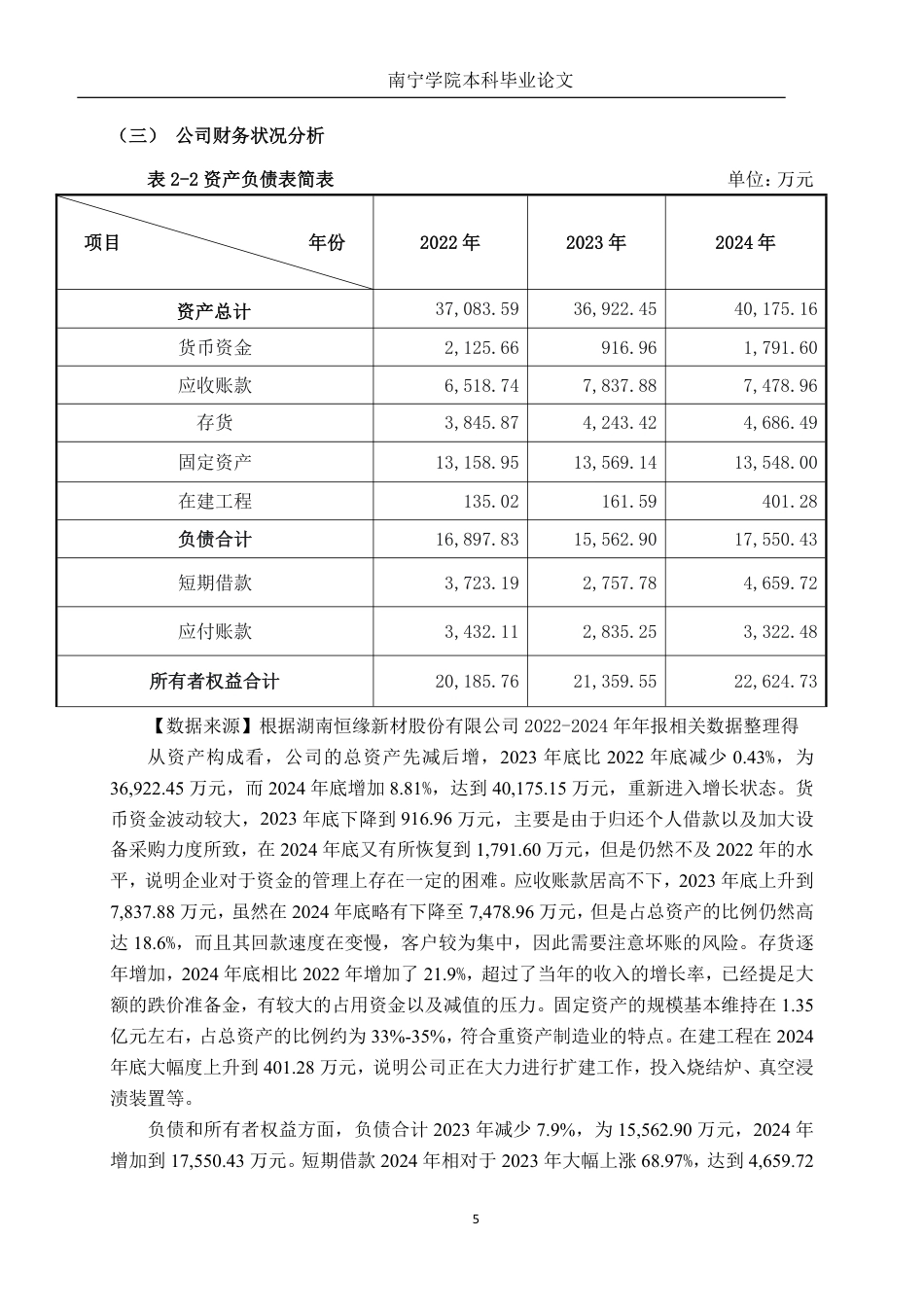 26年CH会计学 电气机械制造企业营运能力分析——以湖南恒缘新材科技股份有限公司为例终稿全日制-约15714字符.pdf_第8页