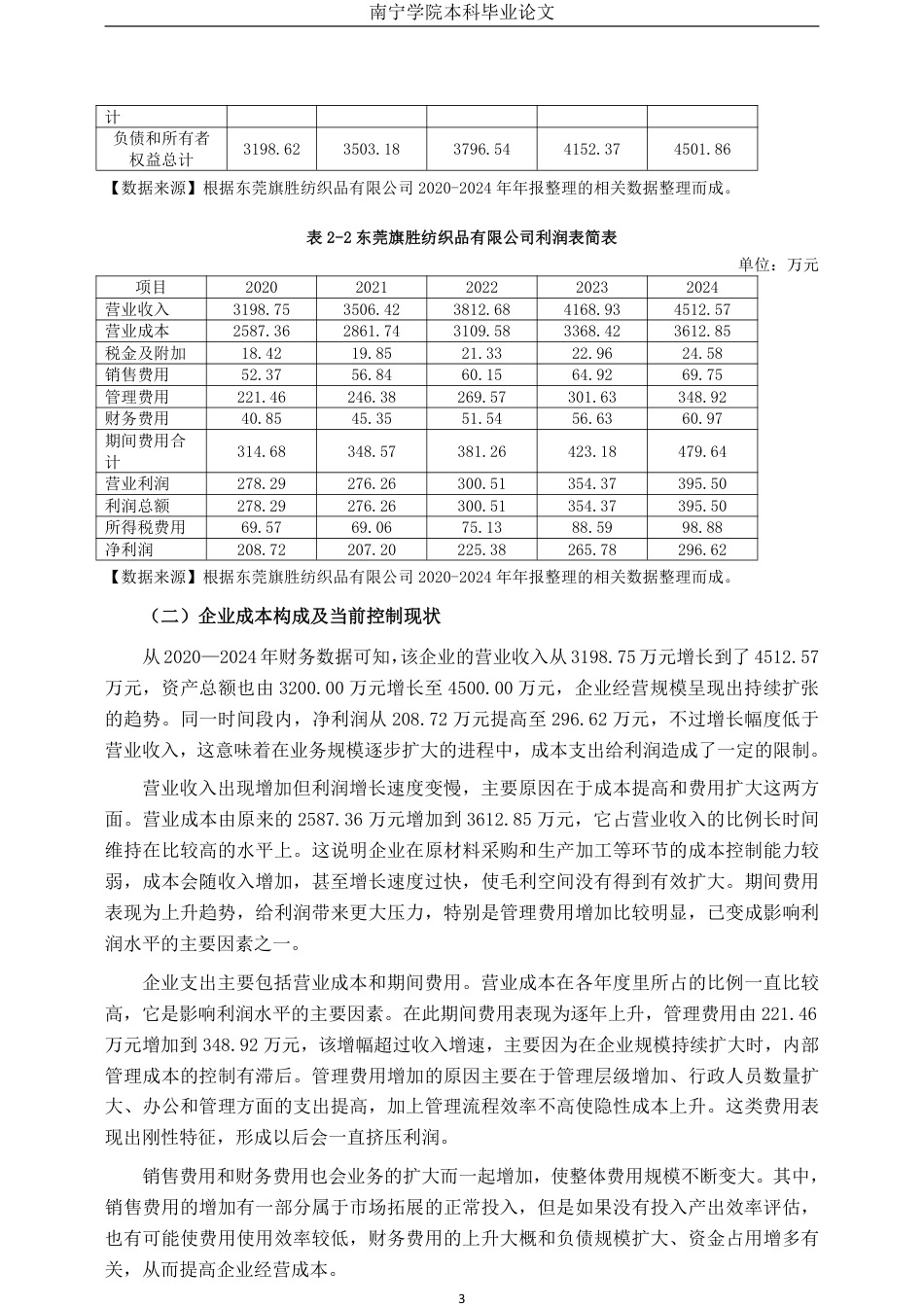 26年CH财务 小型制造企业成本控制分析——以东莞旗胜纺织品有限公司为例-约29186字符.pdf_第9页