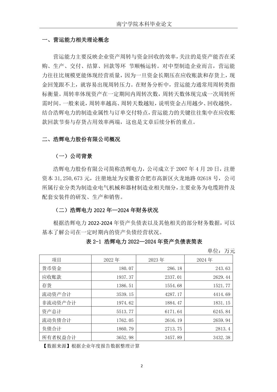 26年CH财务管理 中型制造业营运能力分析——以浩辉电力股份有限公司为例终稿全日制-约16145字符.pdf_第5页