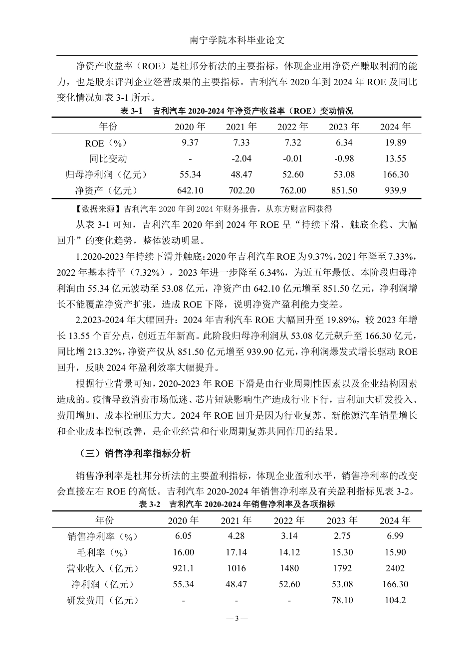 26年CH财务管理 基于杜邦分析法的吉利汽车盈利能力研究终稿全日制-约22472字符.pdf_第6页
