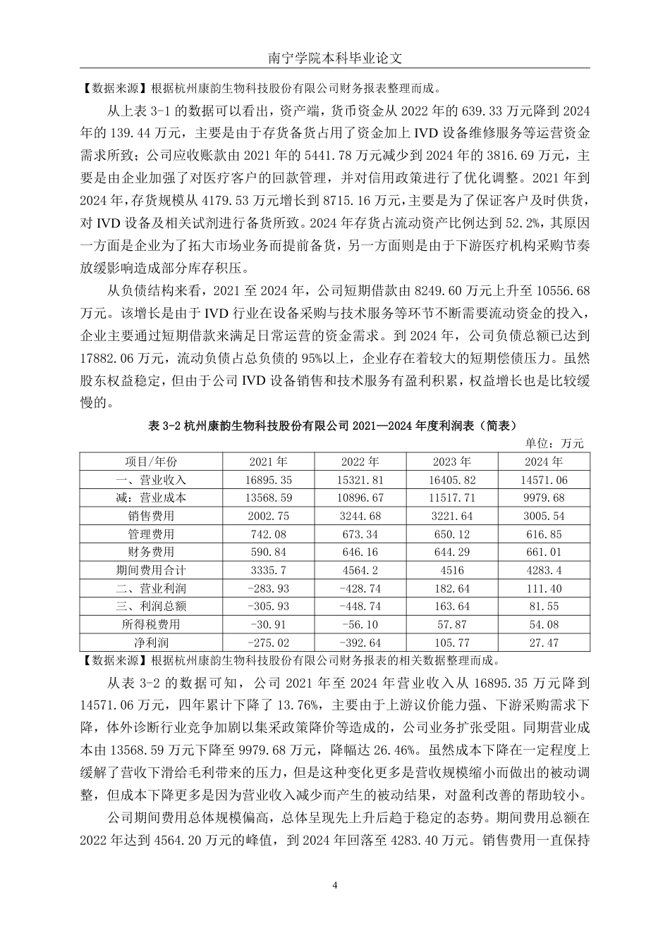 26年CH会计学 小型医疗保健企业偿债能力分析——以杭州康韵生物科技股份有限公司为例终稿全日制-约20599字符.pdf_第7页