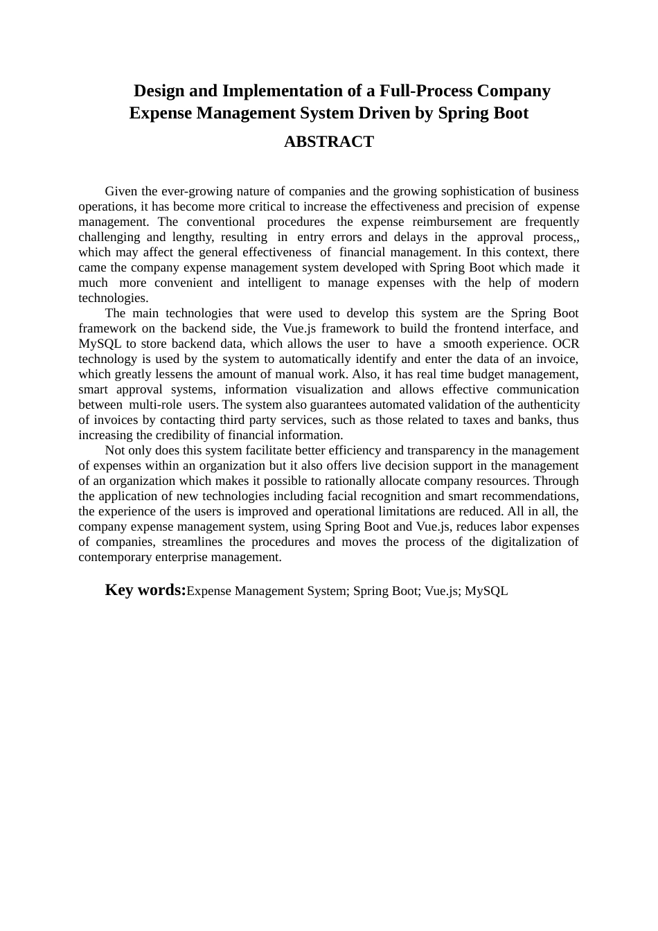 26年CH计算机科学 Spring Boot驱动的公司费用全流程管理系统设计与实现终稿全日制(18865字).docx_第2页