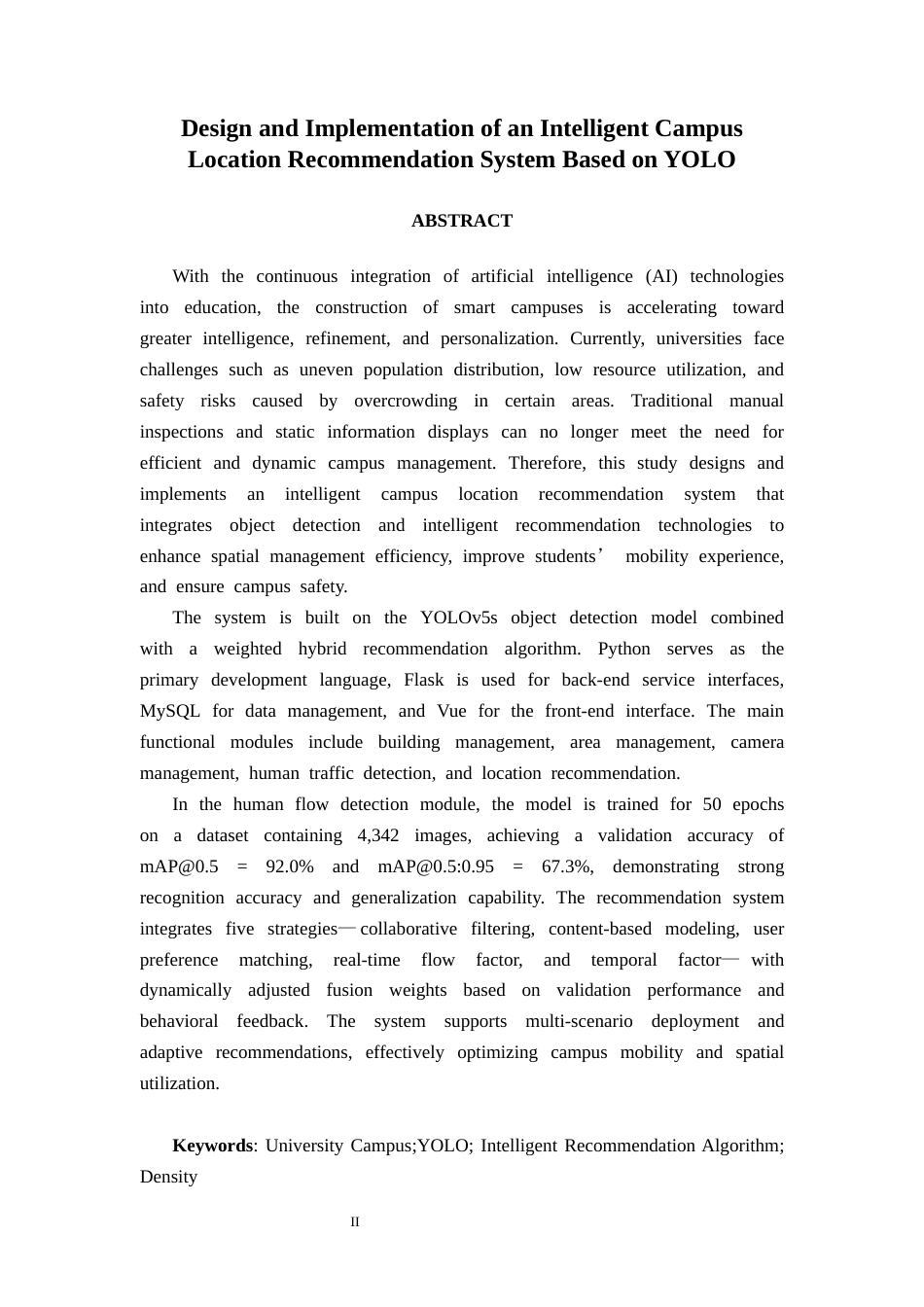 26年CH计算机科学 基于YOLO的校园场所智能推荐系统的设计与实现终稿全日制(18948字).docx_第2页