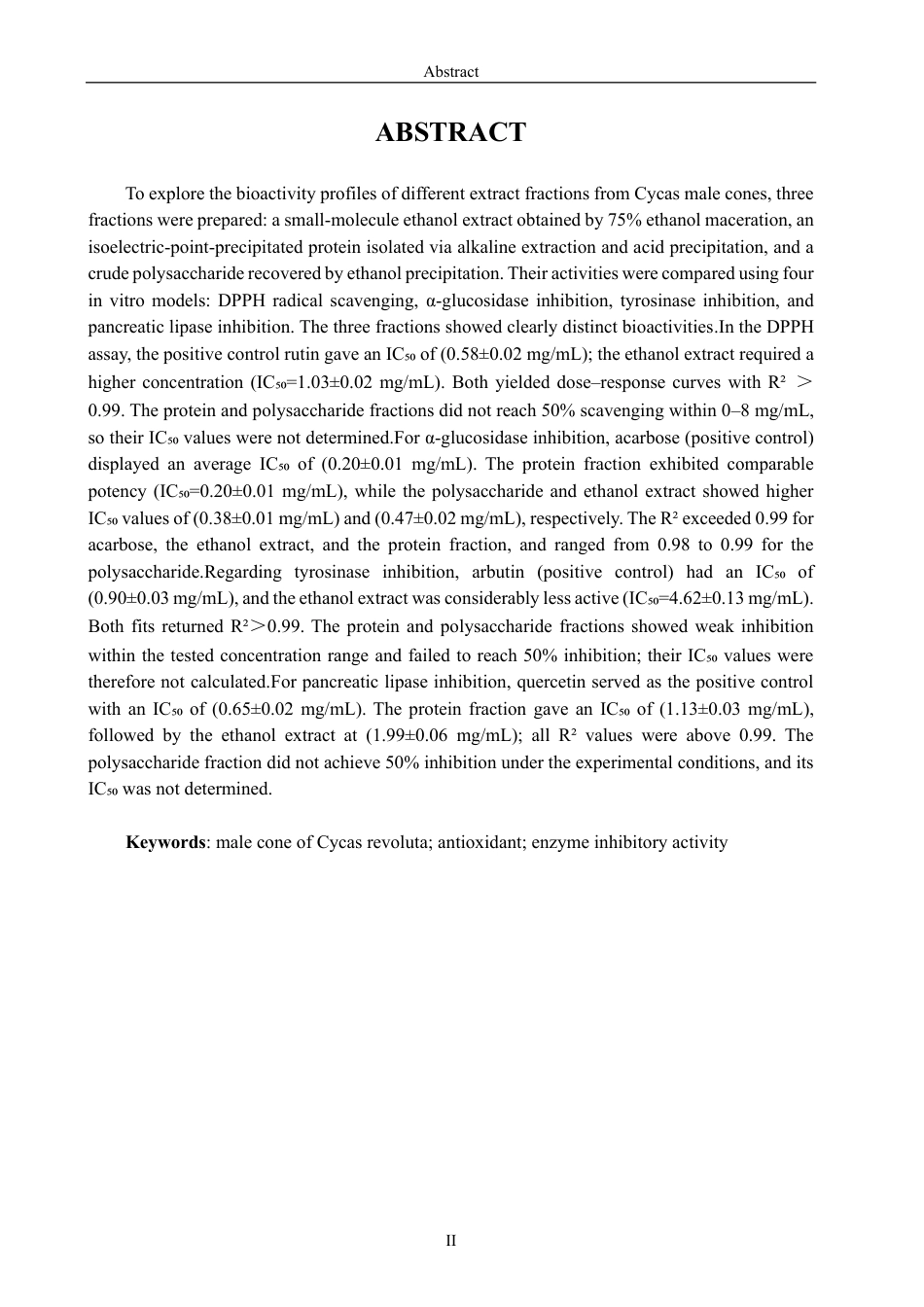 26年CH食品科学 苏铁雄花的生物活性研究-终稿全日制-约15958字符.pdf_第3页