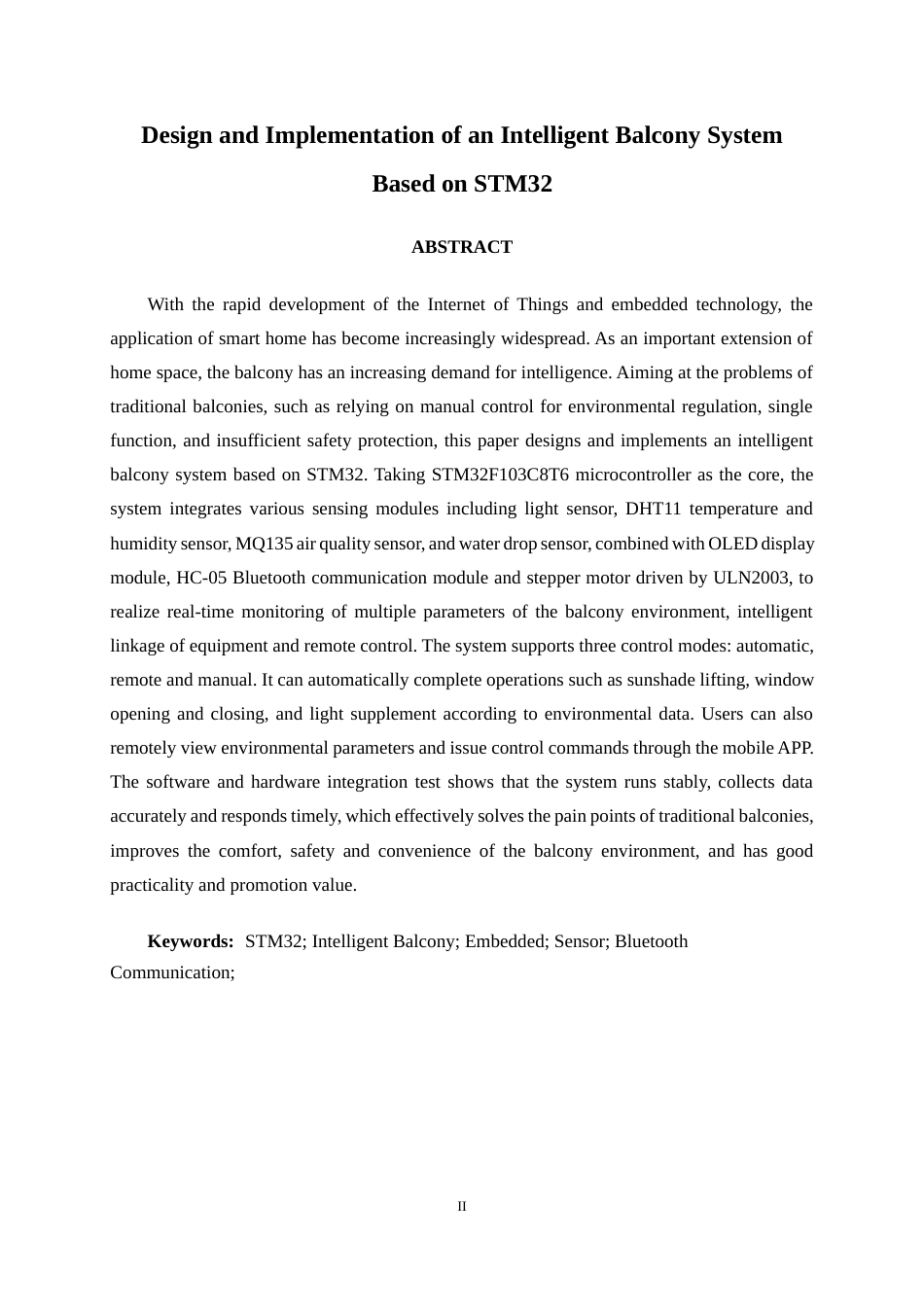 26年CH物联网 基于STM32的智能阳台系统的设计与实现(23193字).docx_第2页