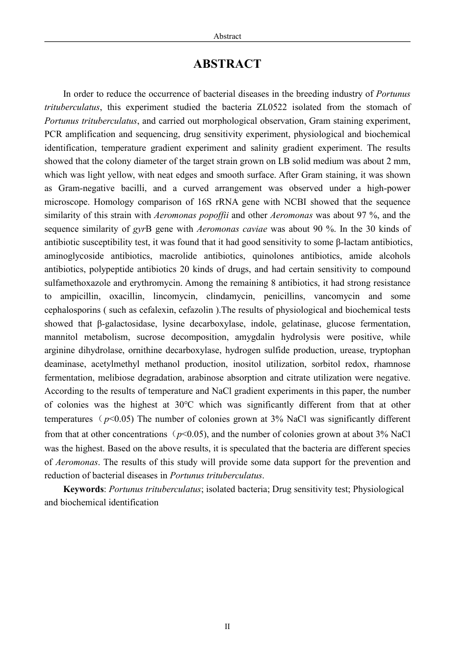 26年CH海洋技术 一株三疣梭子蟹（Portunustrituberculatus）源革兰氏阴性菌的培养与特性分析-约14499字符.pdf_第2页