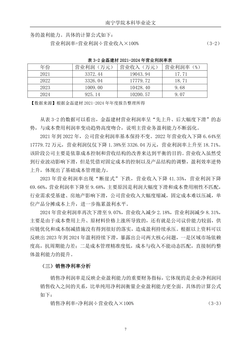 26年CH会计学 大型建材企业盈利能力分析——以新疆金磊建材股份有限公司为例终稿全日制-约18231字符.pdf_第10页